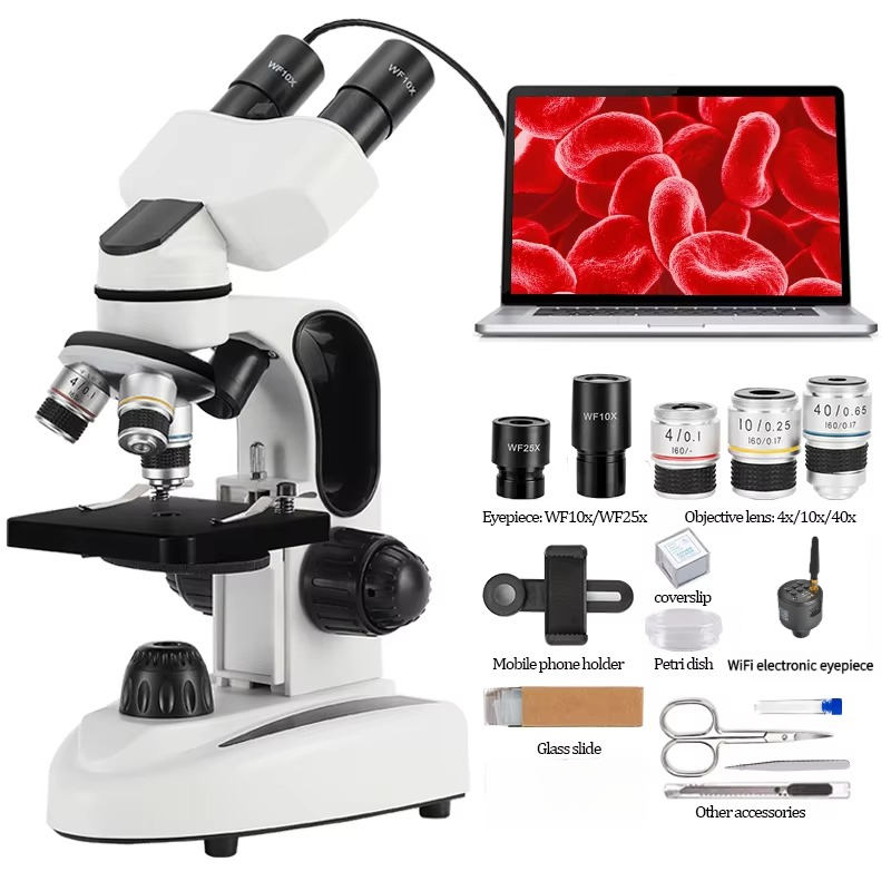 Microscope Compound 40X - 40X-1000X Compound Binocular Microscope with Dual