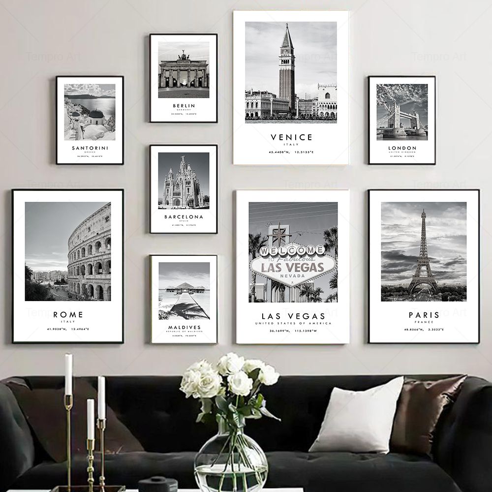 Black White City Travel Photog - Star Map Poster recension och pris