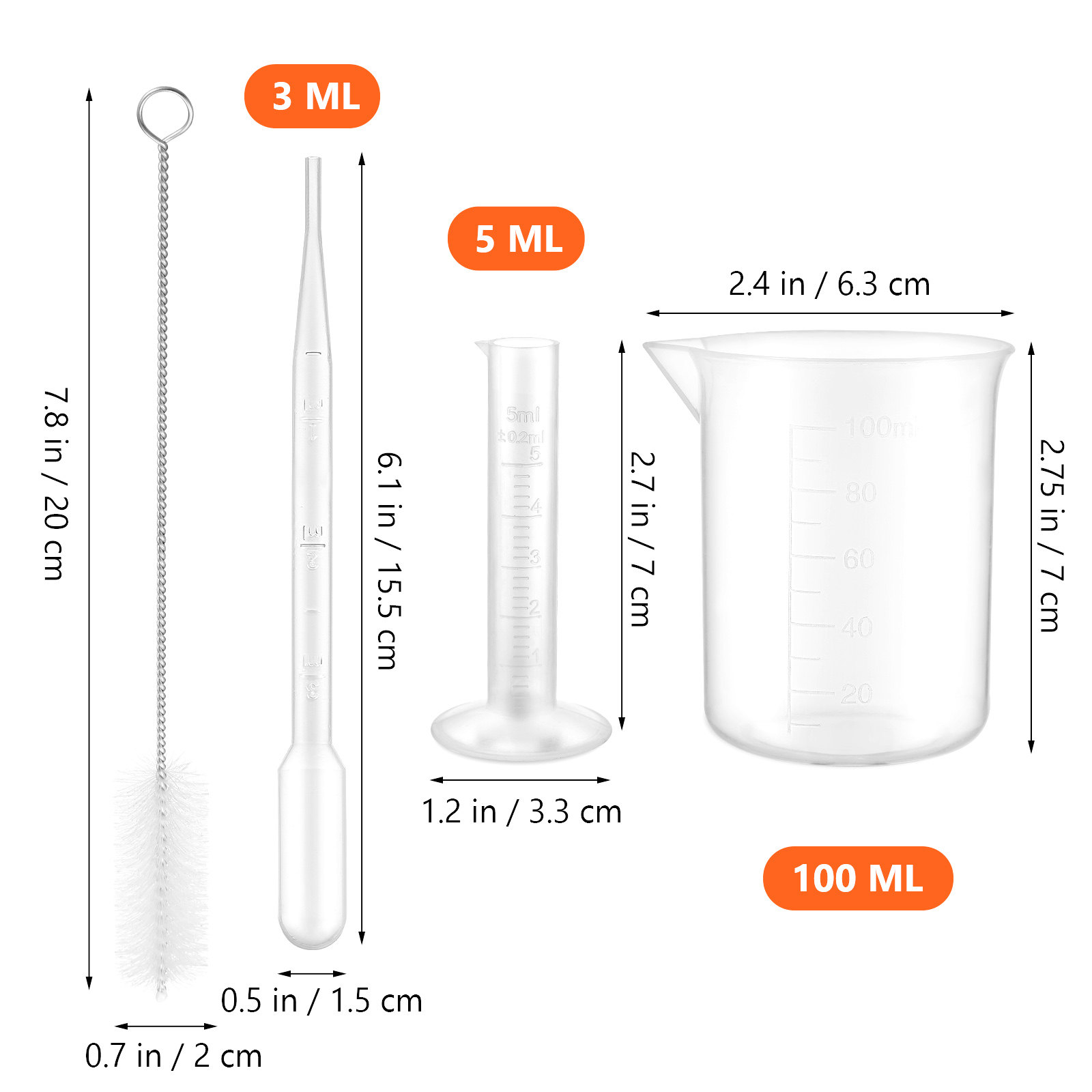 1 set 1 Set Plastic Graduated  - Science Experiment recension och pris