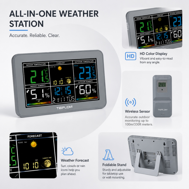 TEPLOM Multifunctional digital - Weather Station Indoor recension och pris