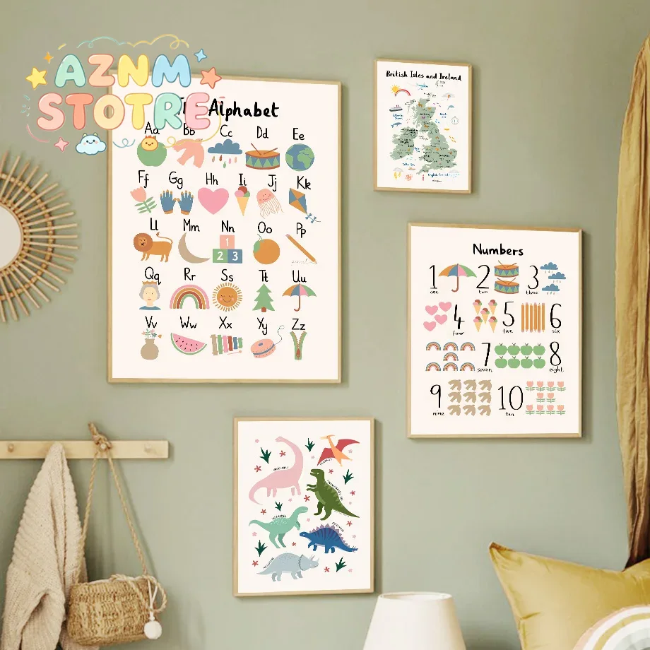 Animal World Map Dinosaur Alph - Star Map Poster recension och pris